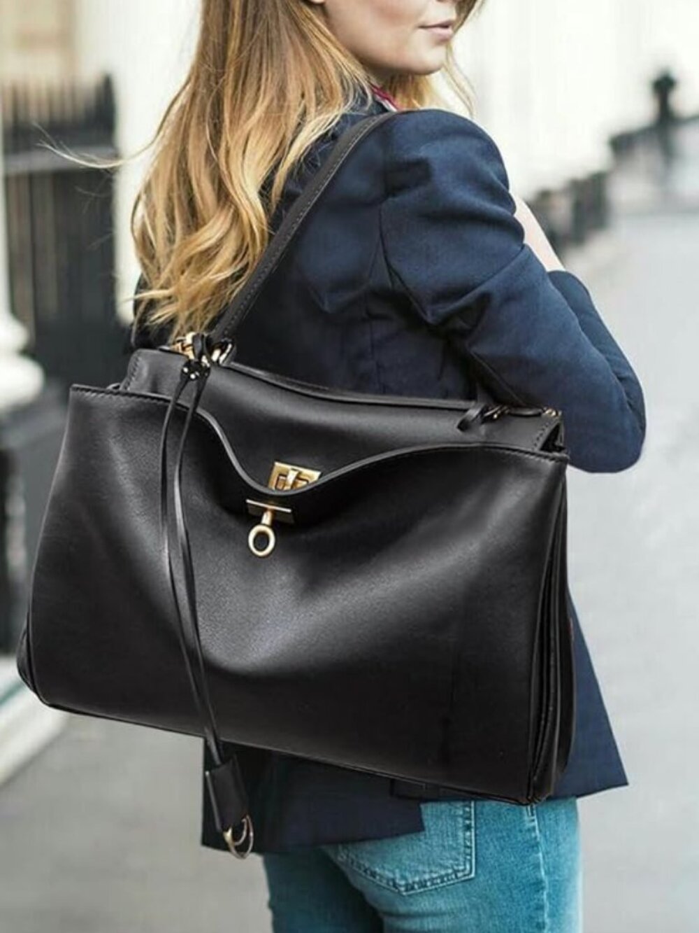 Neiman Marcus Sophistico Cowhide Leather Large Tote Bag
